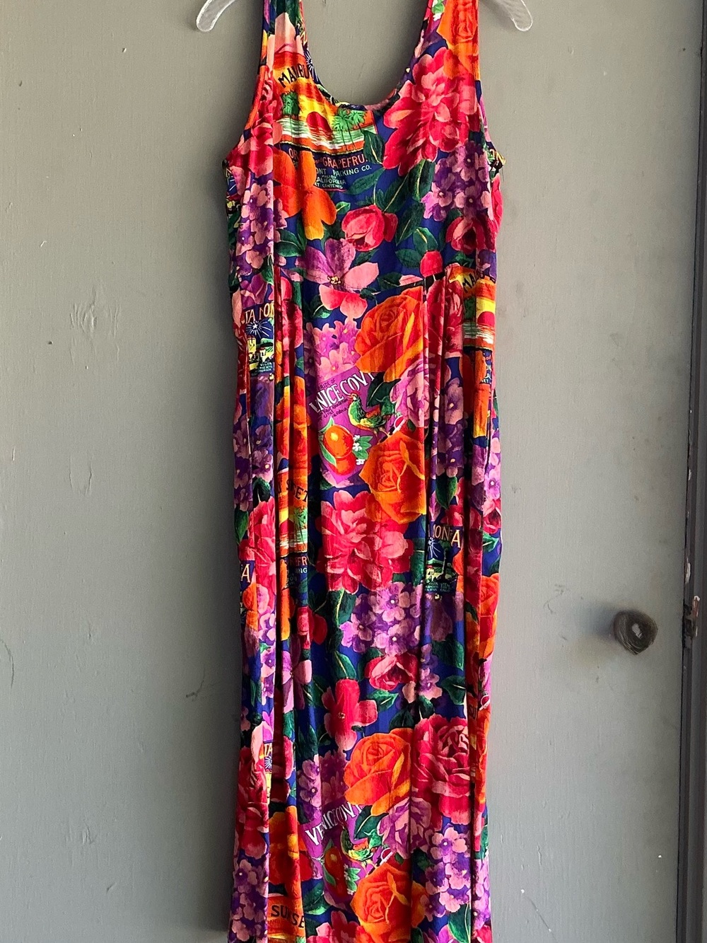 Jams World Tropical Floral Maxi Dress - Orange, Pink, Purple, Green - Picture 2 of 2